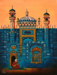 S. A. Noory, 18 x 24 Inch, Acrylic on Canvas, Cityscape Painting, AC-SAN-240